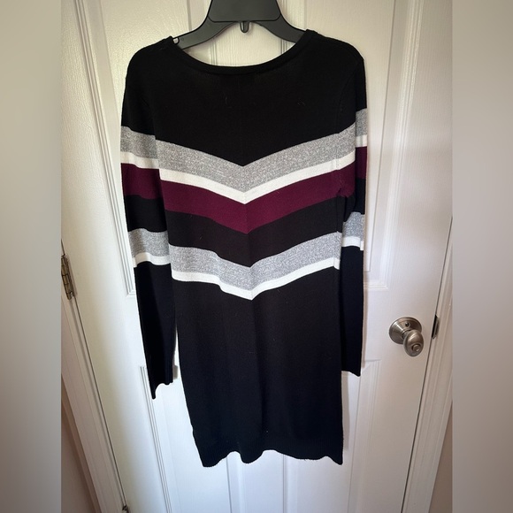 BCX Black and Red Long Sleeve Sweater Dress - Picture 3 of 3
